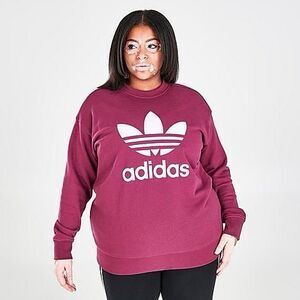 Adidas Originals Women S Trefoil Crewneck Sweatshirt‎ Red Size 2X